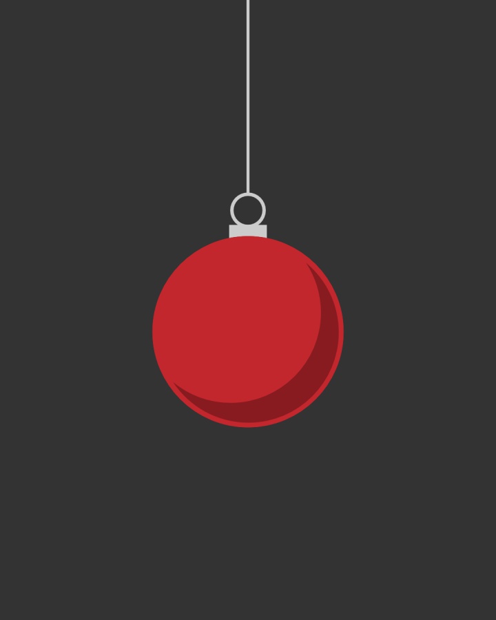 Graphic illustration of a red christmas ornament