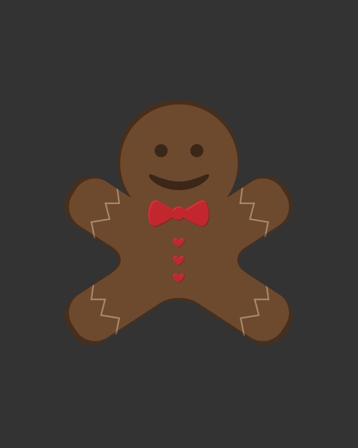 Graphic illustration of a gingerbread man