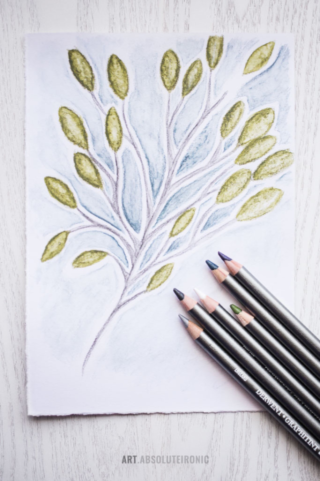 Water colour painting of leaves