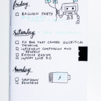 Page two of two of a robots bullet journal