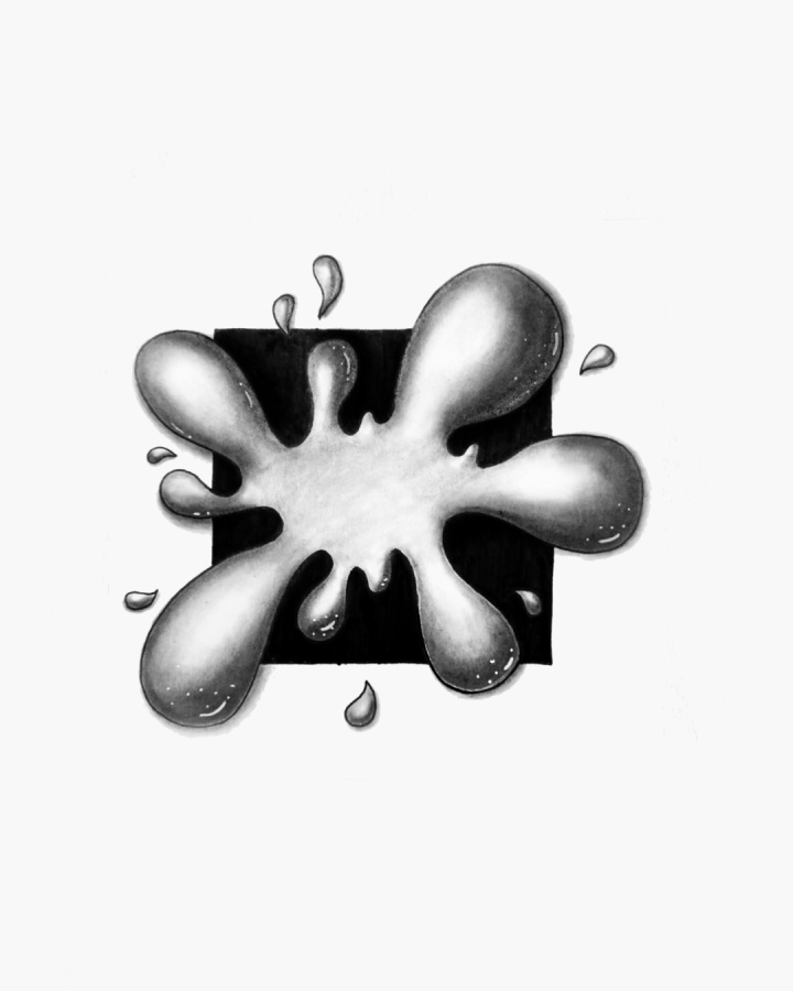 Ink drawing of a splash