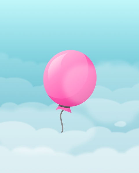 Graphic illustration of a pink balloon