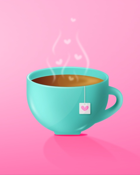 Graphic illustration of a tea cup