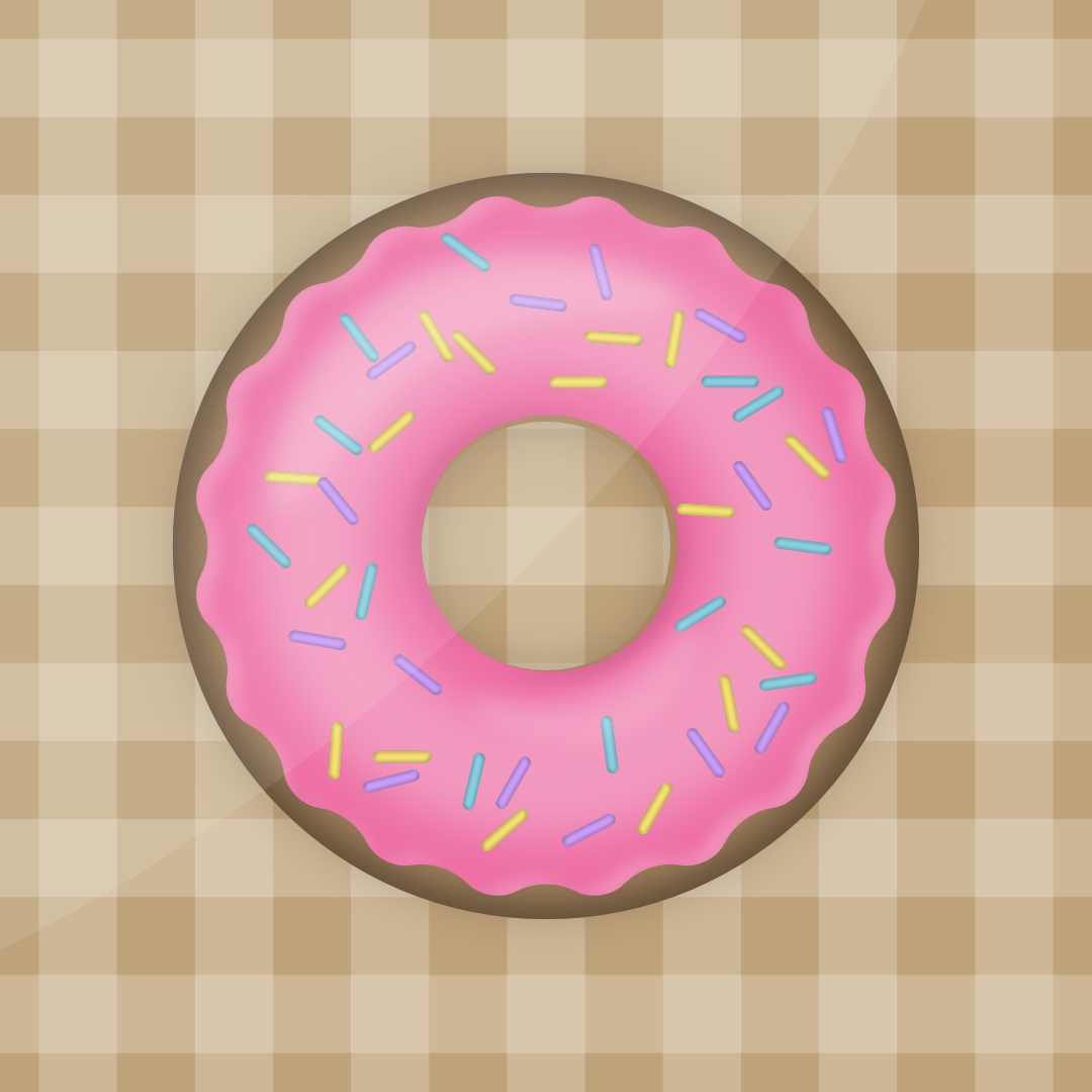 Illustration of a pink donut