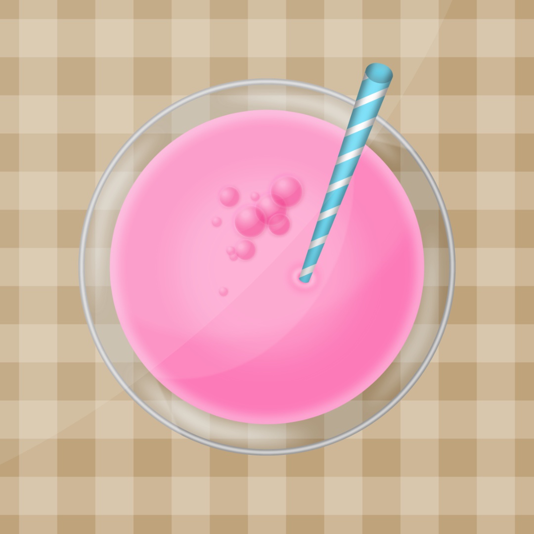 Illustration of a pink milkshake